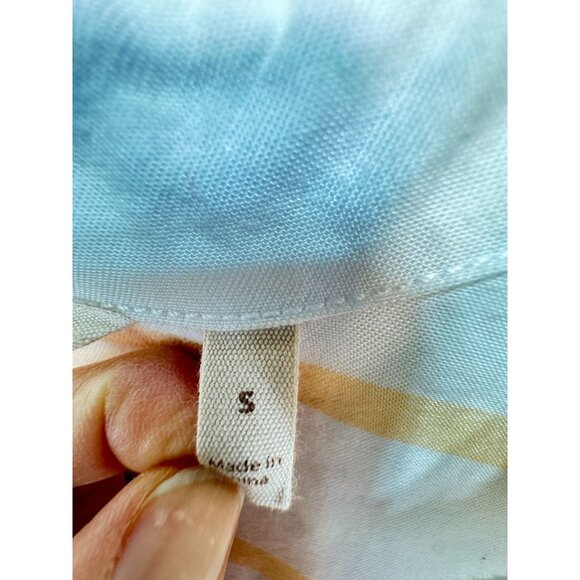 Soft Surroundings Women's Tunic Blouse Top Size S Peach White Stripe Asymmetrica - Picture 3 of 13